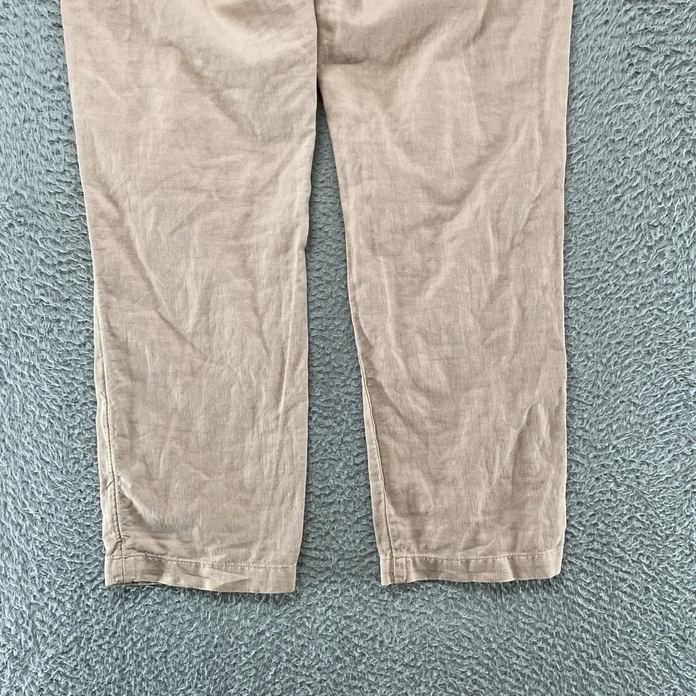 Scotch & Soda Warren Pants Mens 34x30 Beige Linen Blend Elastic Waist Chino